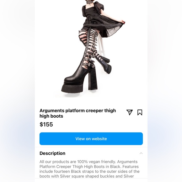 NIB LAMODA BLK arguments platform, creeper thigh high boots size 9 - Picture 3 of 9